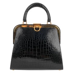 Christian Dior Black Crocodile 'Doctor' Bag
