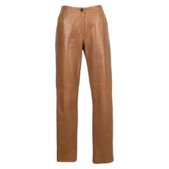 Chanel Pantalon en cuir d'agneau beige, 2004