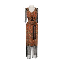 Pretty Silk Dress wth Fringes, 1930s