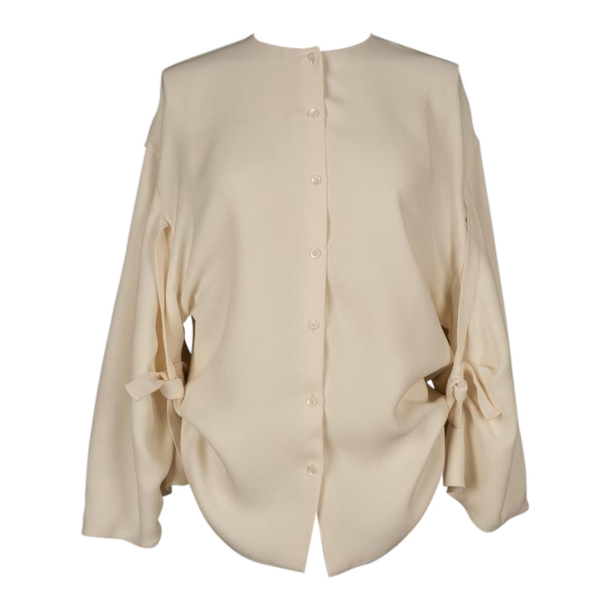 Christian Dior Off-White Seidenbluse im Angebot