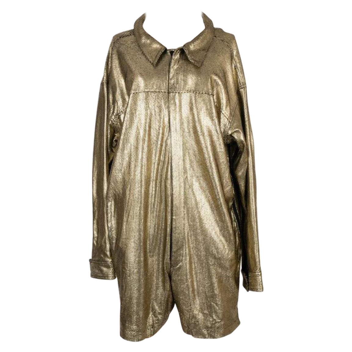 Combinaison en peau de mouton dorée Yohji Yamamoto en vente