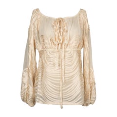Blusa de seda transparente Jean Paul Gaultier