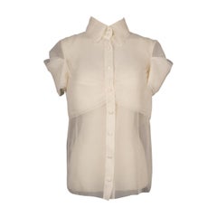 Chanel White Organza Blouse