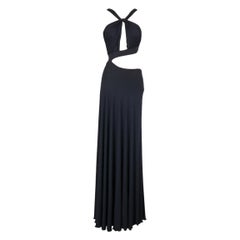 Guy Laroche Asymmetrisches Kleid aus marineblauem Jersey, 2007