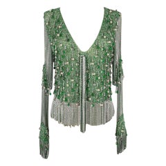 Azzaro Silvery-Green Lurex Top, 1970s