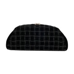 Chanel Black Velvet with Champagne Metal Evening Bag/Pouch, 2009/2010