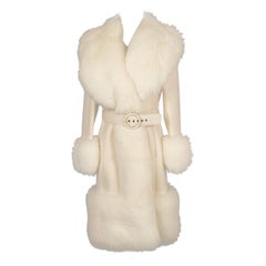Azzaro Cashmere and Fur Coat