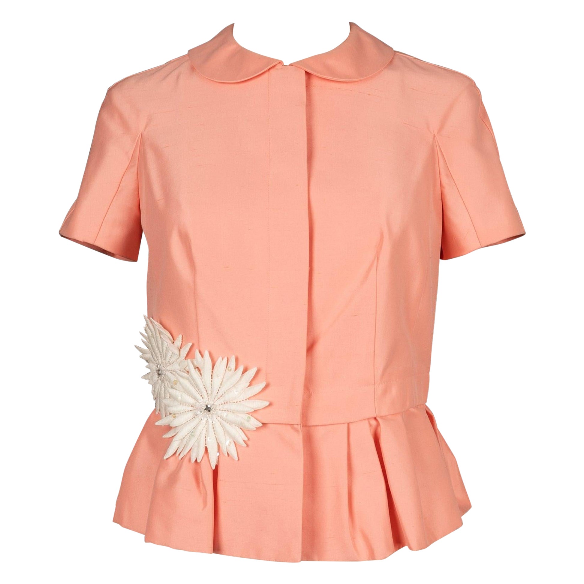 Christian Dior Salmon Pink Wild Silk Jacket, 2009 For Sale
