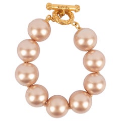 Bracciale di perle Chanel rosa cipria, 1994