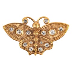 Vintage Dior Butterfly Brooch with Rhinestones, 1990'S