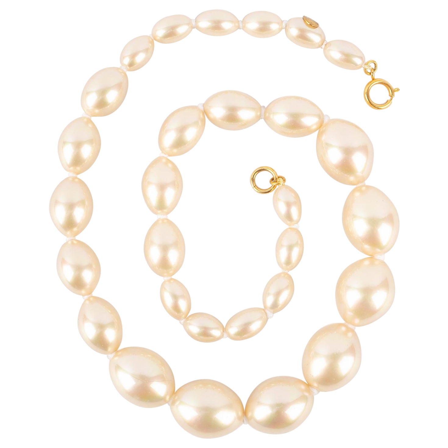 Dior Pearl Necklace Assembled with Knots, 1990s