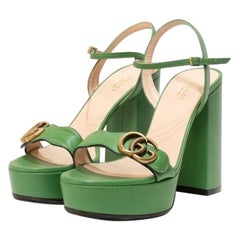 Scarpe Con Tacco Gucci Tacco Plateau Marmont Verde Schal