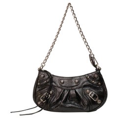 Borsa A Spalla Balenciaga Le Cagole Mini Nera aus Korbweide