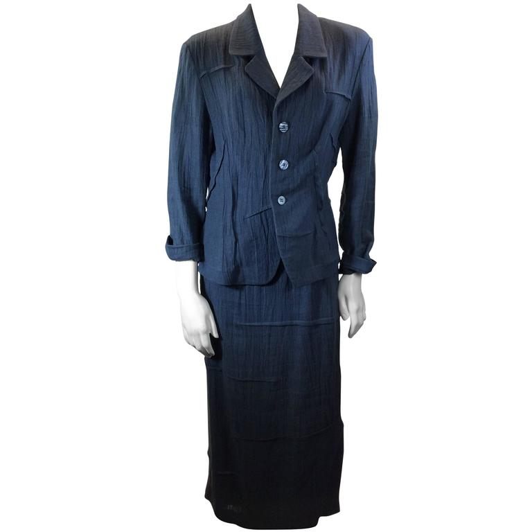 Matsuda Grey Linen Jacket and Long Skirt Set For Sale at 1stDibs