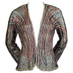 1970's HALSTON sequined fireworks jacket