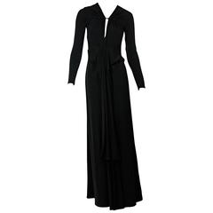 Black Halston Heritage Long-Sleeve Gown 10