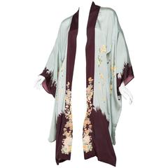 Antique 1920s Printed Silk Kimono