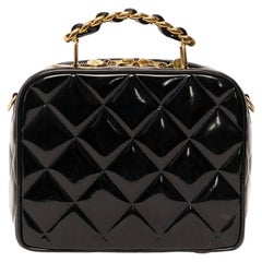 Borsa a spalla Chanel Cube Vintage Vernice Nero