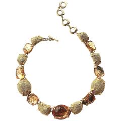 Yves Saint Laurent topaz and gilt necklace, c1980s 6