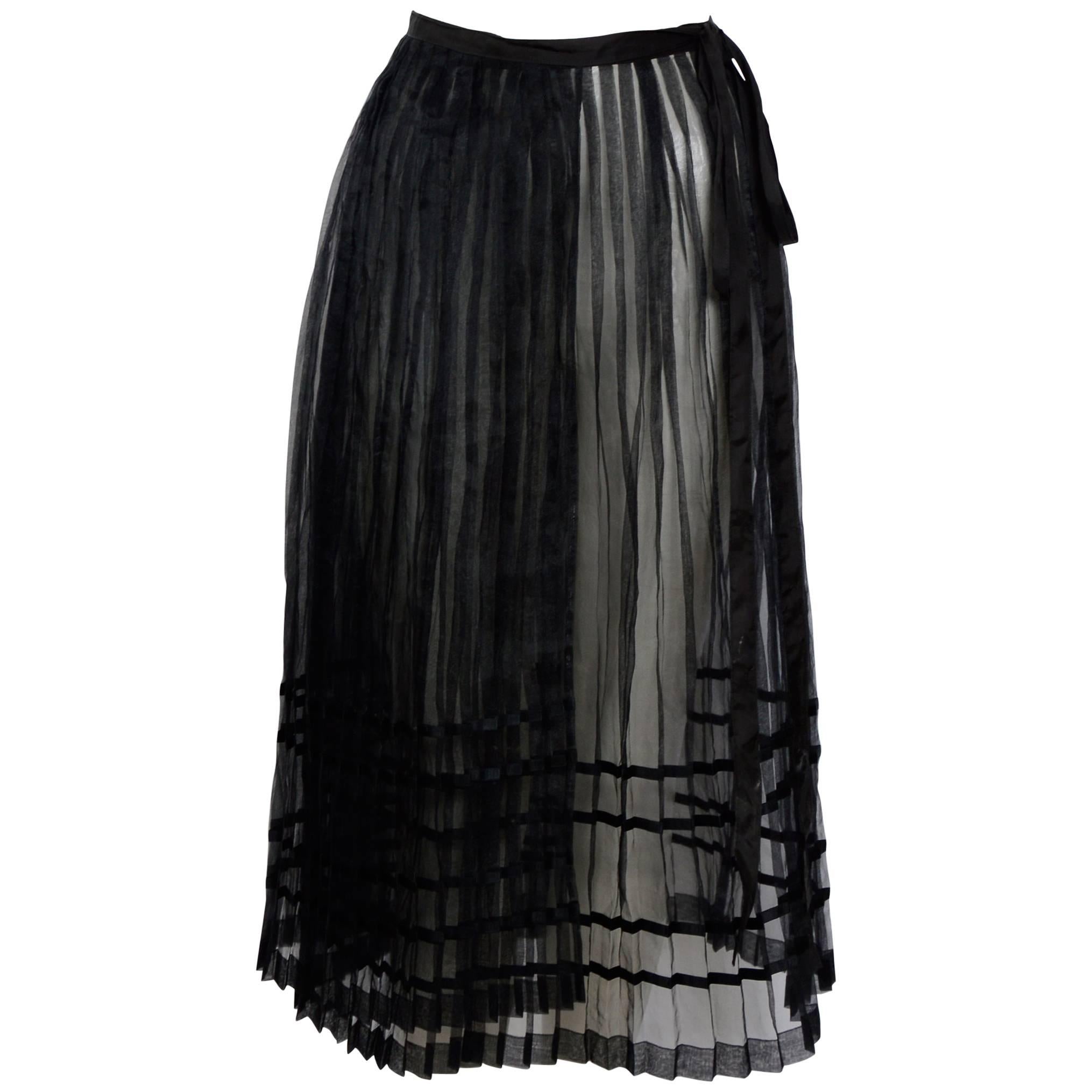 Yohji Yamamoto 90's Pleated Transparent Wrap-Skirt