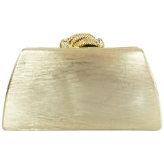 Rodo Vintage Gold Rhinestone Metal Clutch and Crossbody - 1980's 