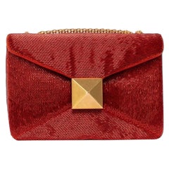 Borsa a spalla Valentino One Stud L.E. Rossa