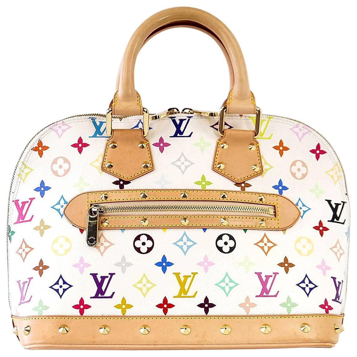 Louis Vuitton Bag White Murakami Alma Beauty