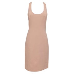 MICHAEL KORS Sleeveless Dress Beige Scoop Neck Razorback Wool Blend Spandex 4