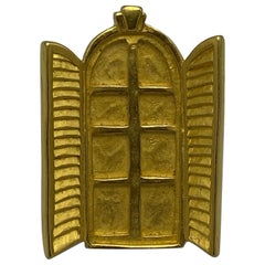 Vintage Karl Lagerfeld Window with Shutters Pin