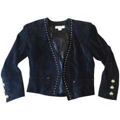 Nice Yves Saint Laurent Vintage Stud  Black Leather Jacket. Size 40