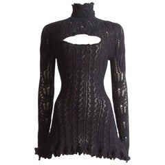 Retro Vivienne Westwood corseted crochet knit mini dress, AW 1993