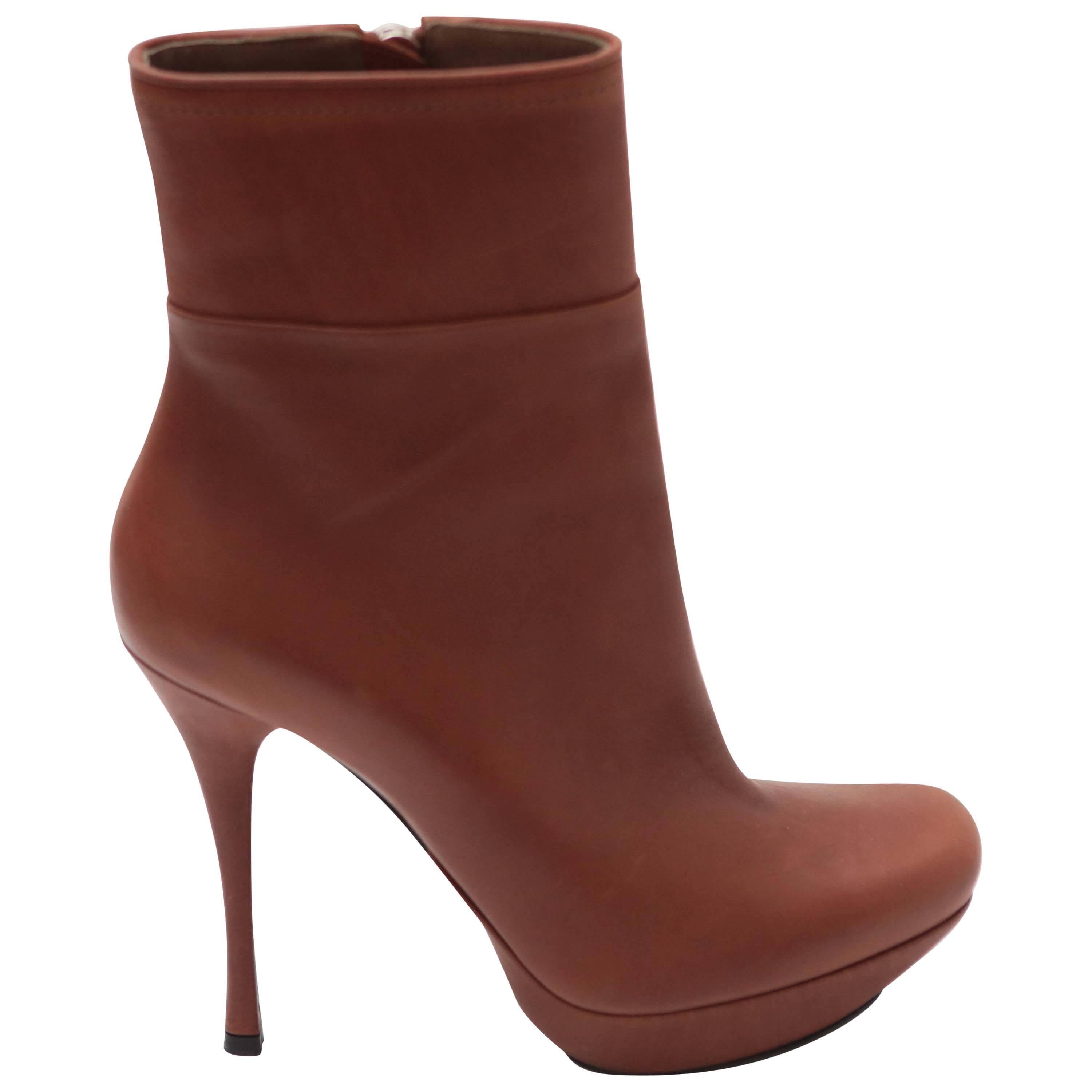 Lanvin Brown Leather Bootie