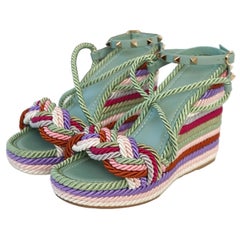 Valentino Gravani Espadrille-Sandalen mit Rüstung, mehrfarbig, 38