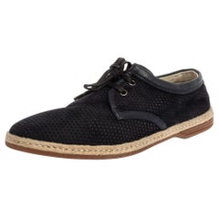 Dolce & Gabbana Blue Suede Leather Espadrille Sneakers Size 41