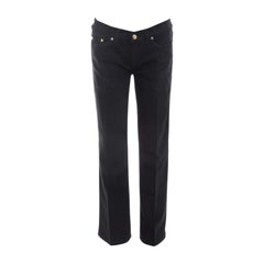 Roberto Cavalli Black Distressed Denim Low Rise Regular Fit Jeans M