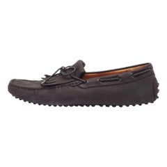 Tod's Schwarz Nubuck Leder Gommino Slip On Loafers Größe 43