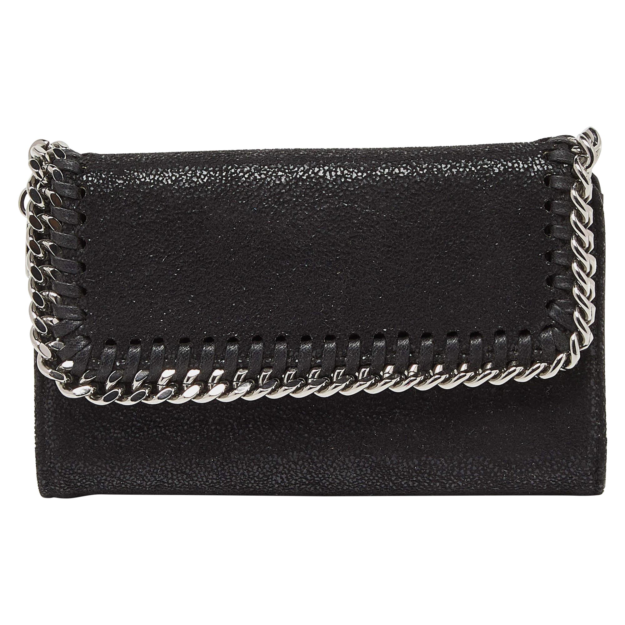 Stella McCartney Black Faux Leather Falabella iPhone 6 Case For Sale