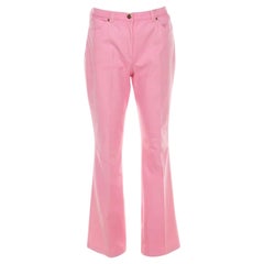 Escada Pink Cotton Twill Denim High Waist Flared Jeans M