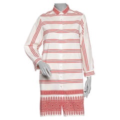Weekend Max Mara White-Red Printed Cotton Short Shirt Dress L