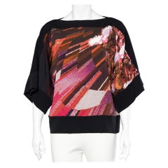Class by Roberto Cavalli Multicolored Printed Crepe Blouse M