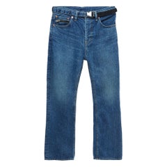 Sacai Blue Denim Belted Straight Leg Jeans S Waist 31''