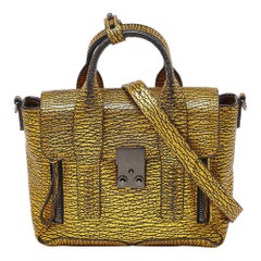 3.1 Phillip Lim Goldfarbene Mini Pashli Umhängetasche aus Leder