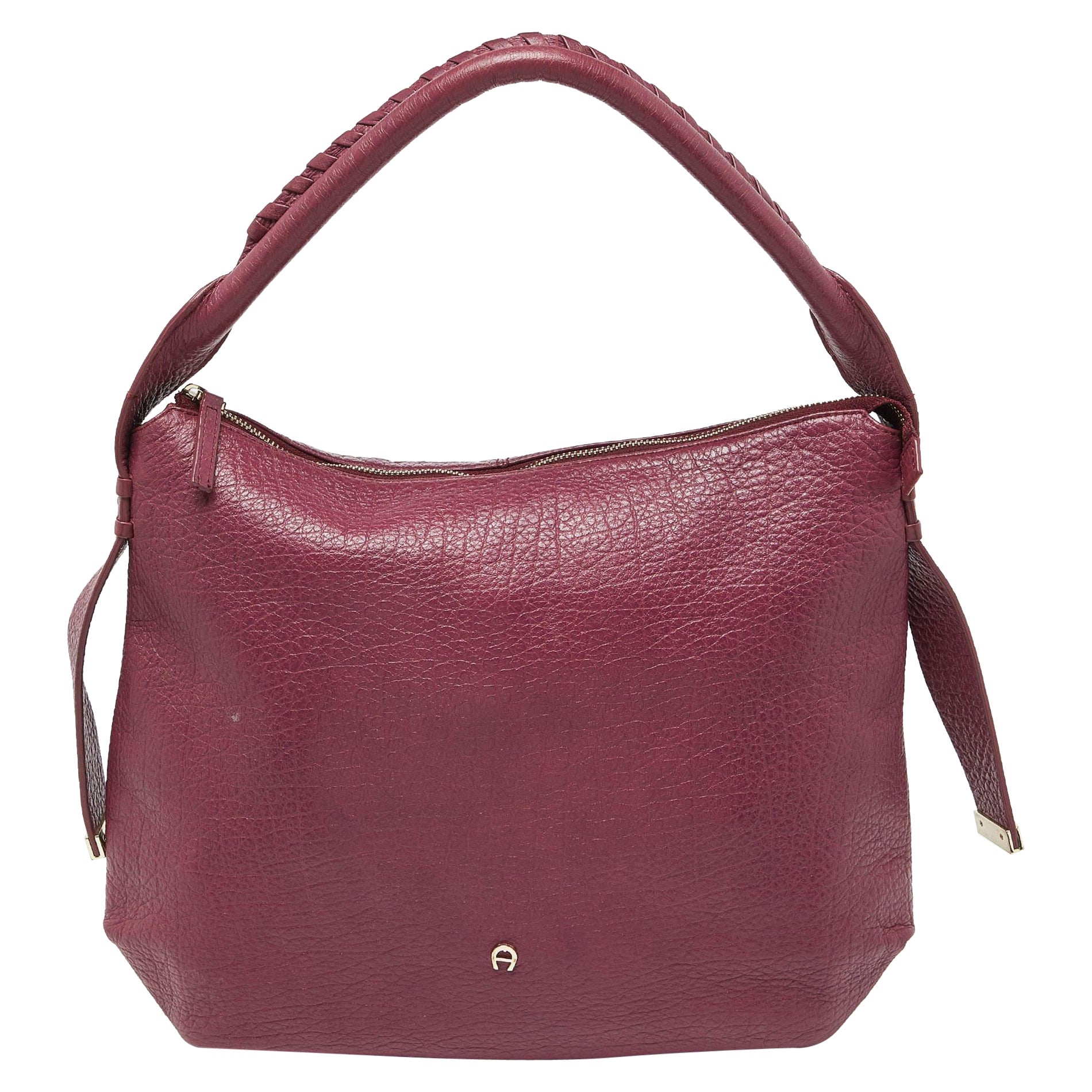 Aigner Pink Leather Zip Hobo For Sale