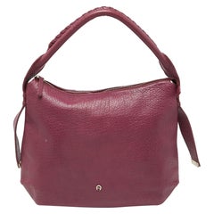 Aigner Pink Leather Zip Hobo