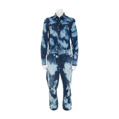 Dsquared2 Indigo Bleached Cotton Denim Jumspsuit M