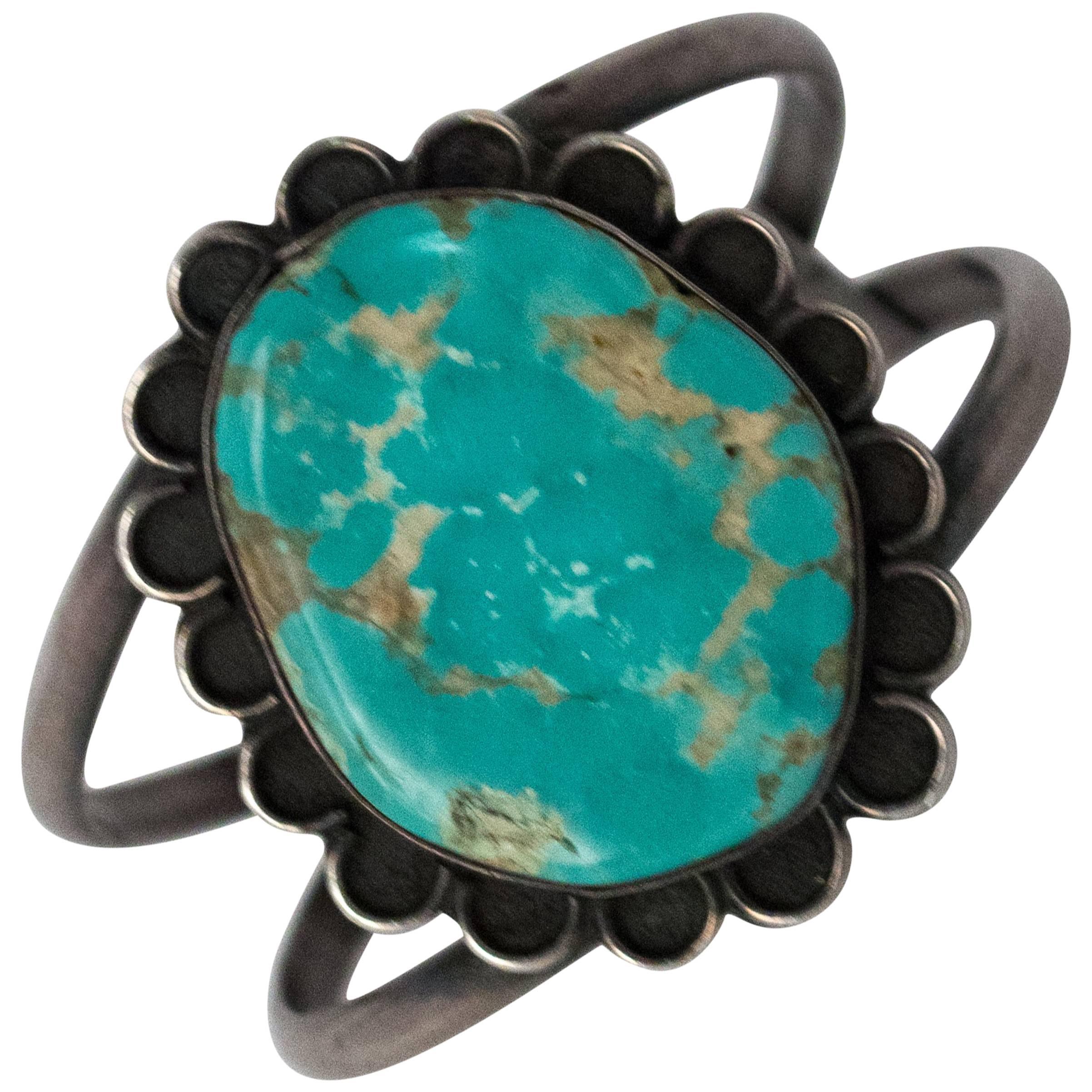 50s Turquoise Silver Bracelet 