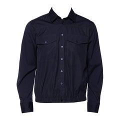 Neil Barrett - Camicia in cotone blu navy dal taglio sciolto e con bottoni sul davanti M. I.