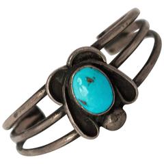 Bracciale in argento turchese anni '50