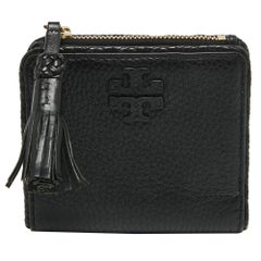 Tory Burch Black Leather Taylor Bifold Compact Wallet