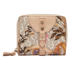 Aigner Multicolor Floral Print Coated Canvas and Leather Zip Compact Leather